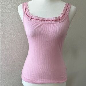 Free People Pink Lace-Trimmed Camisole